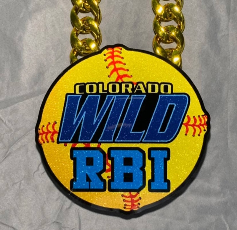 Colorado Wild RBI pendant in bright team colors